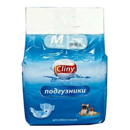 Cliny Подгузники для собак и кошек весом от 5 до 10 кг, 9 шт, арт. 4.562 купить в Кирове с доставкой - цены интернет-магазина ЛеМуррр